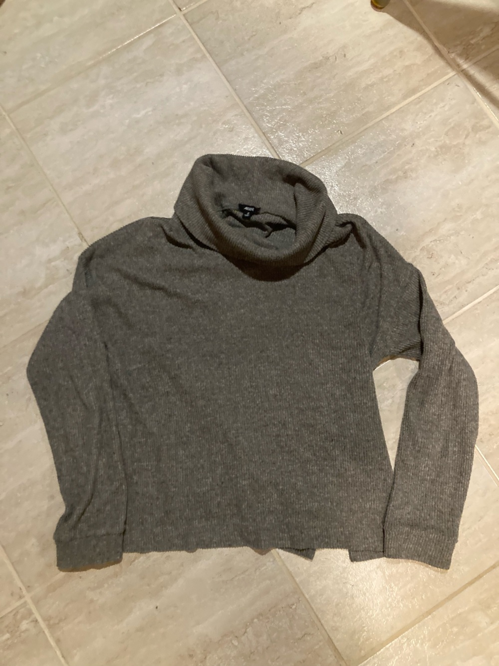 Ardene Women's Gray Ribbed Cowl Neck Sweater